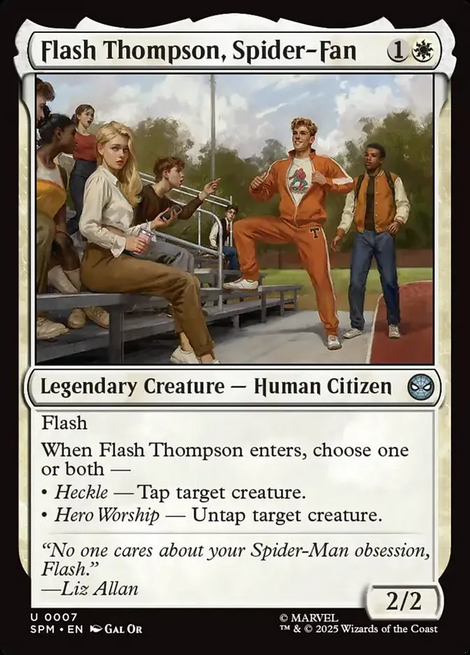 2025 Marvel's Spider-Man Flash Thompson, Spider-Fan uncommon #7 uncommon card image
