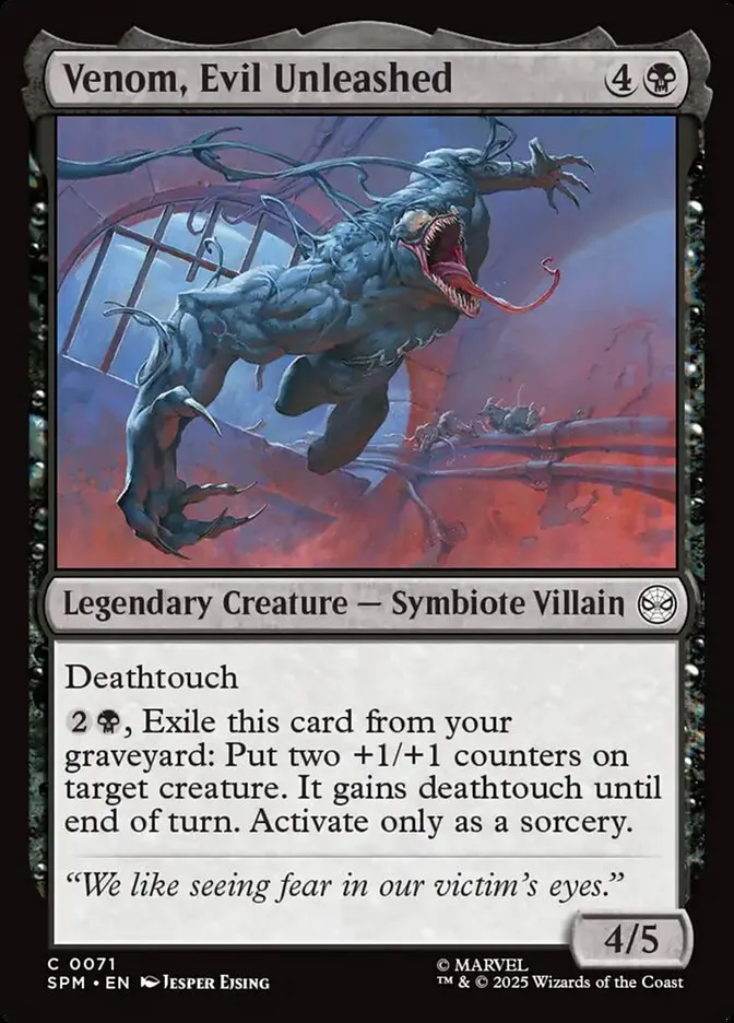 2025 Marvel's Spider-Man Venom, Evil Unleashed common #71 common card image