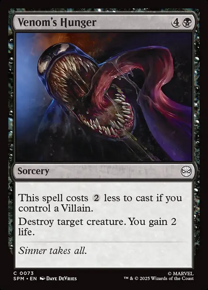 2025 Marvel's Spider-Man Venom's Hunger common #73 common card image