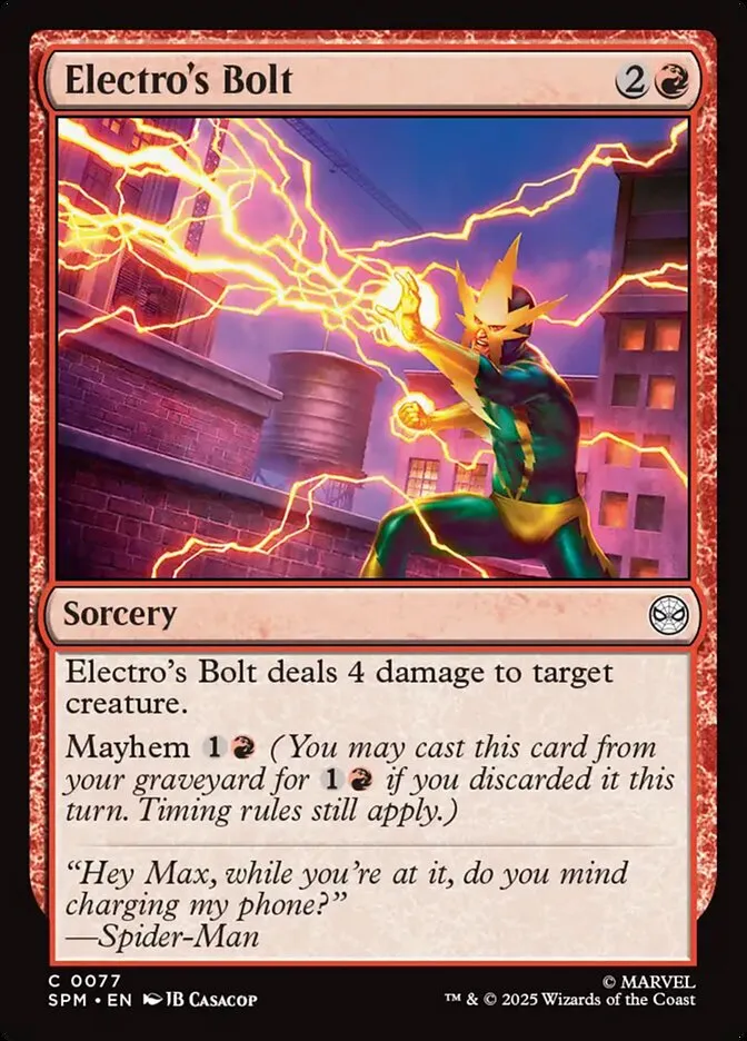 2025 Marvel's Spider-Man Electro's Bolt common #77 common card image