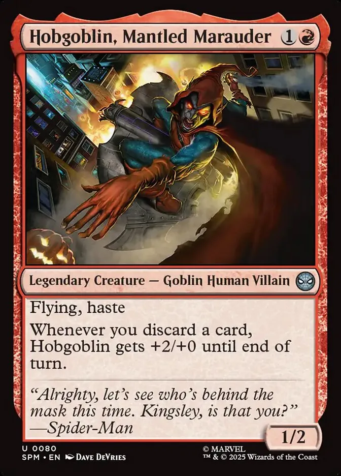 2025 Marvel's Spider-Man Hobgoblin, Mantled Marauder uncommon #80 uncommon card image