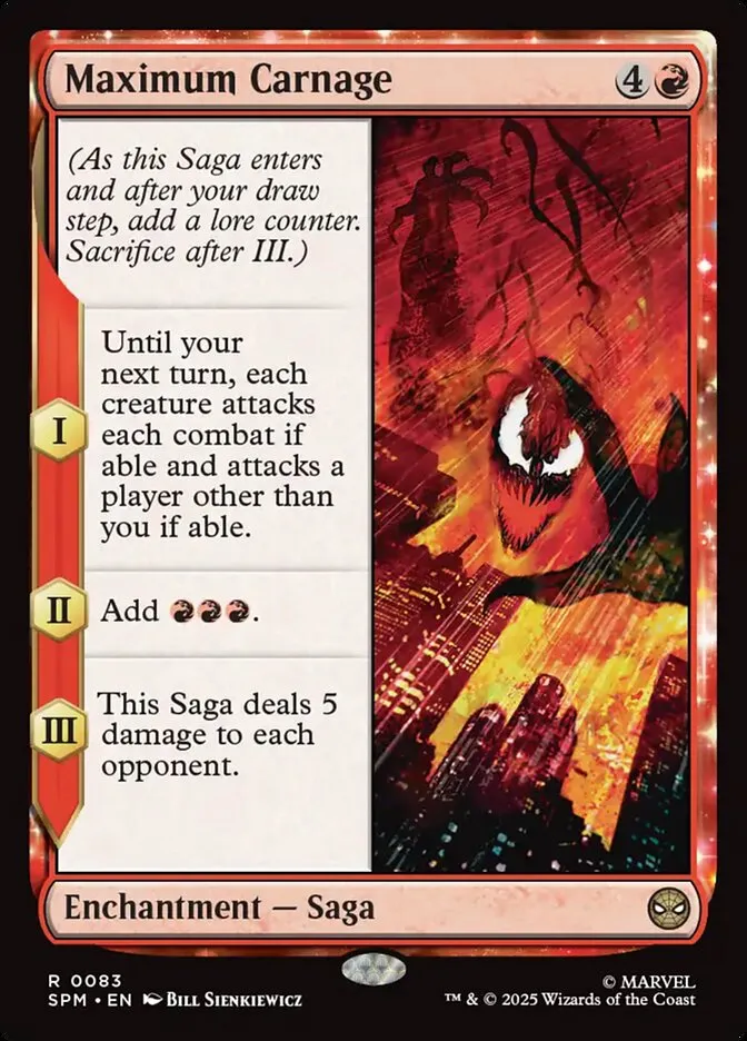 2025 Marvel's Spider-Man Maximum Carnage #83 rare card image