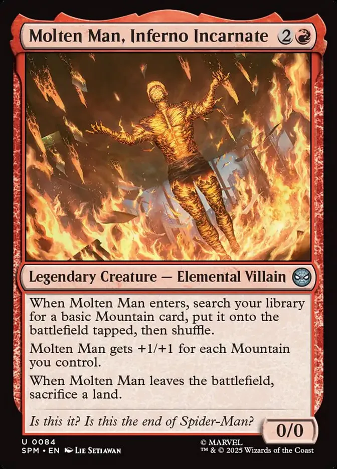 2025 Marvel's Spider-Man Molten Man, Inferno Incarnate #84 uncommon card image