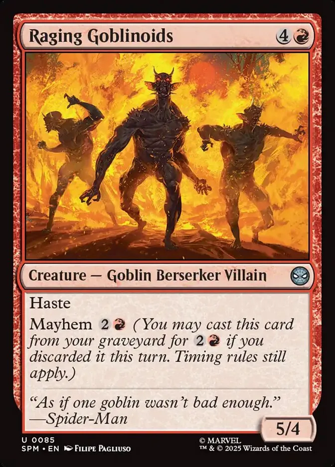 2025 Marvel's Spider-Man Raging Goblinoids uncommon #85 uncommon card image