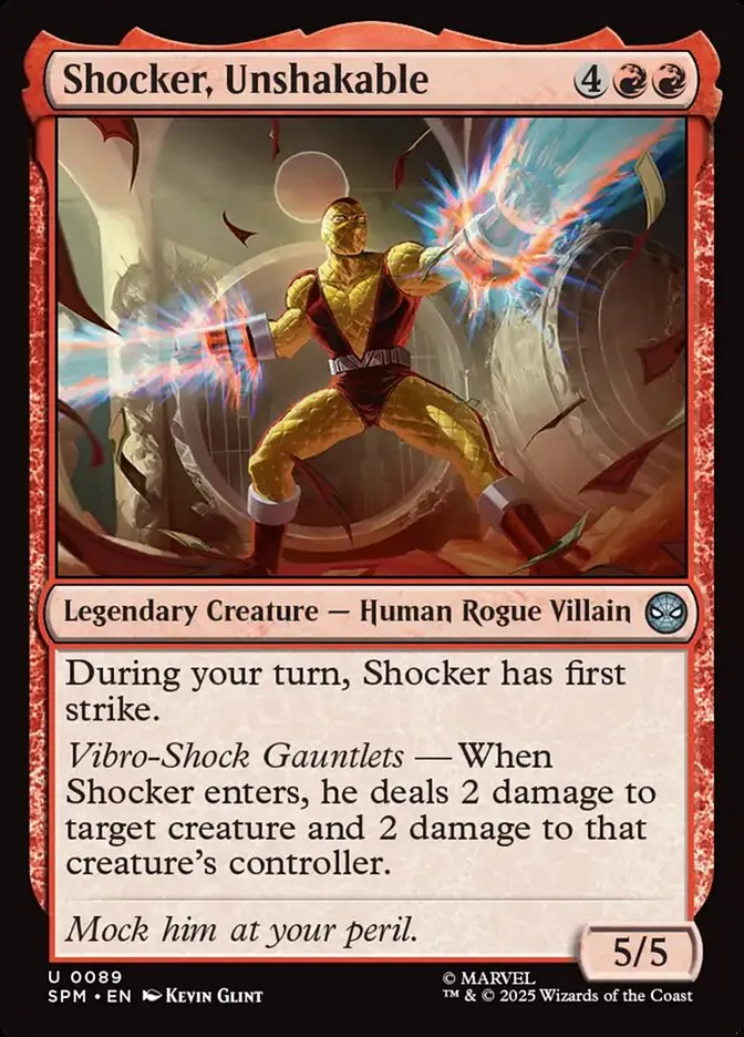 2025 Marvel's Spider-Man Shocker, Unshakable uncommon #89 uncommon card image