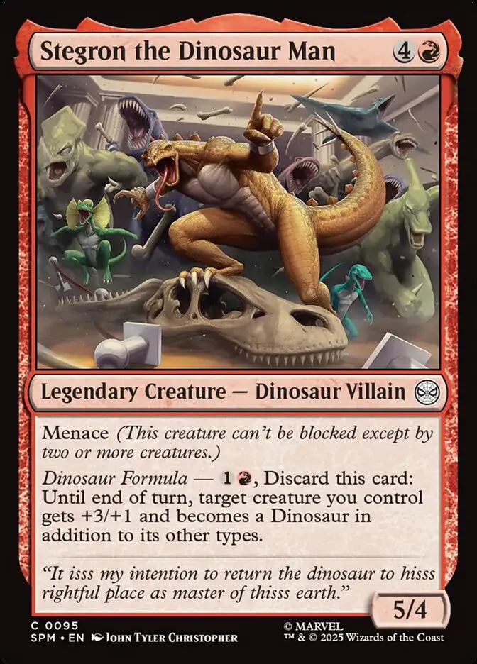 2025 Marvel's Spider-Man Stegron the Dinosaur Man #95 common card image