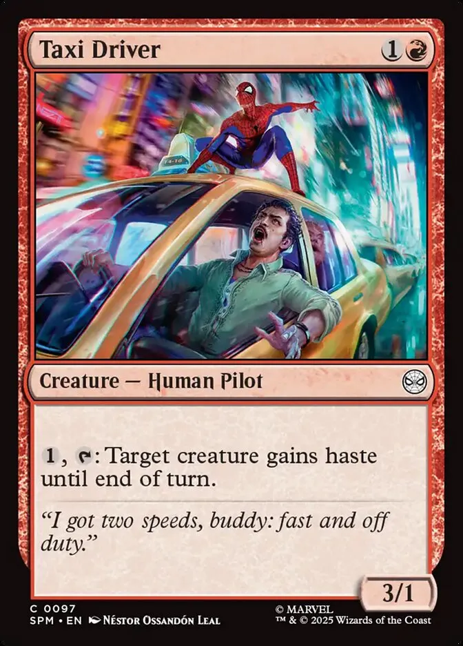 2025 Marvel's Spider-Man Taxi Driver #97 common card image