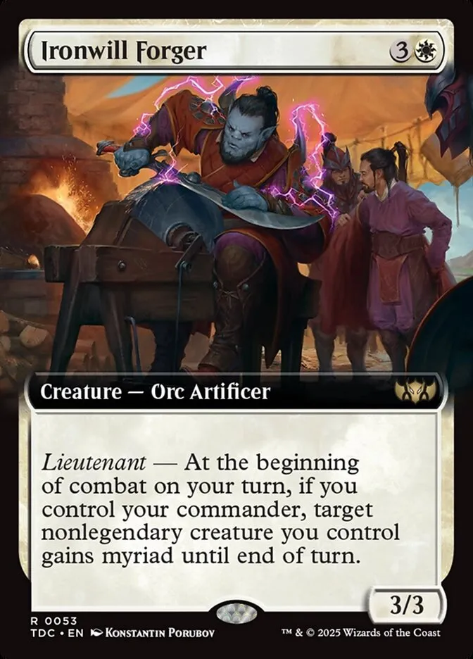 2025 Tarkir: Dragonstorm Commander Ironwill Forger rare #53 rare card image