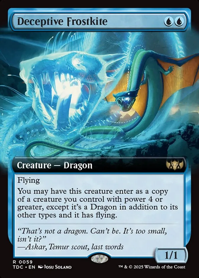 2025 Tarkir: Dragonstorm Commander Deceptive Frostkite rare #59 rare card image