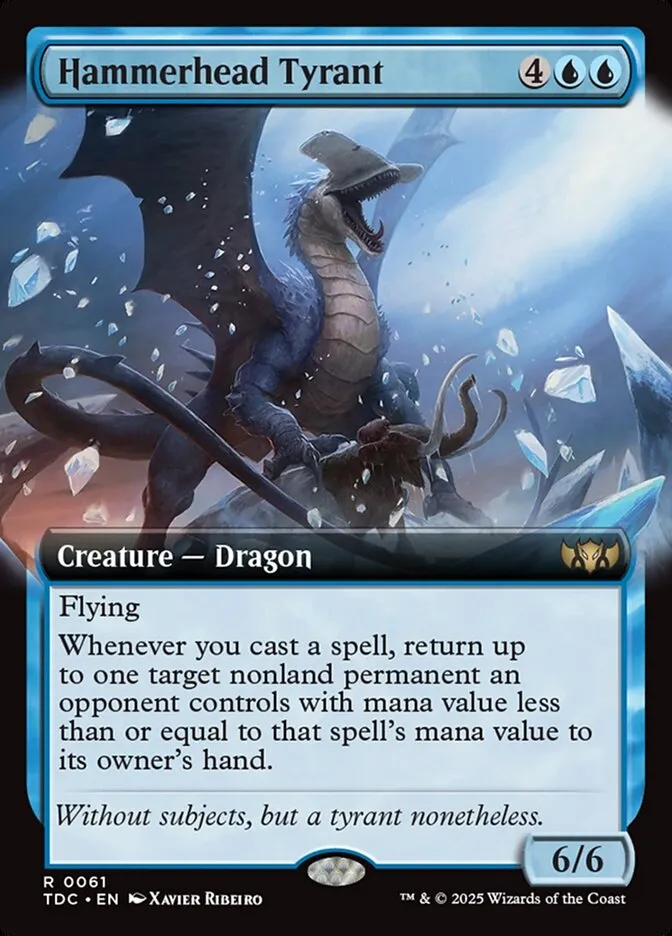 2025 Tarkir: Dragonstorm Commander Hammerhead Tyrant rare #61 rare card image
