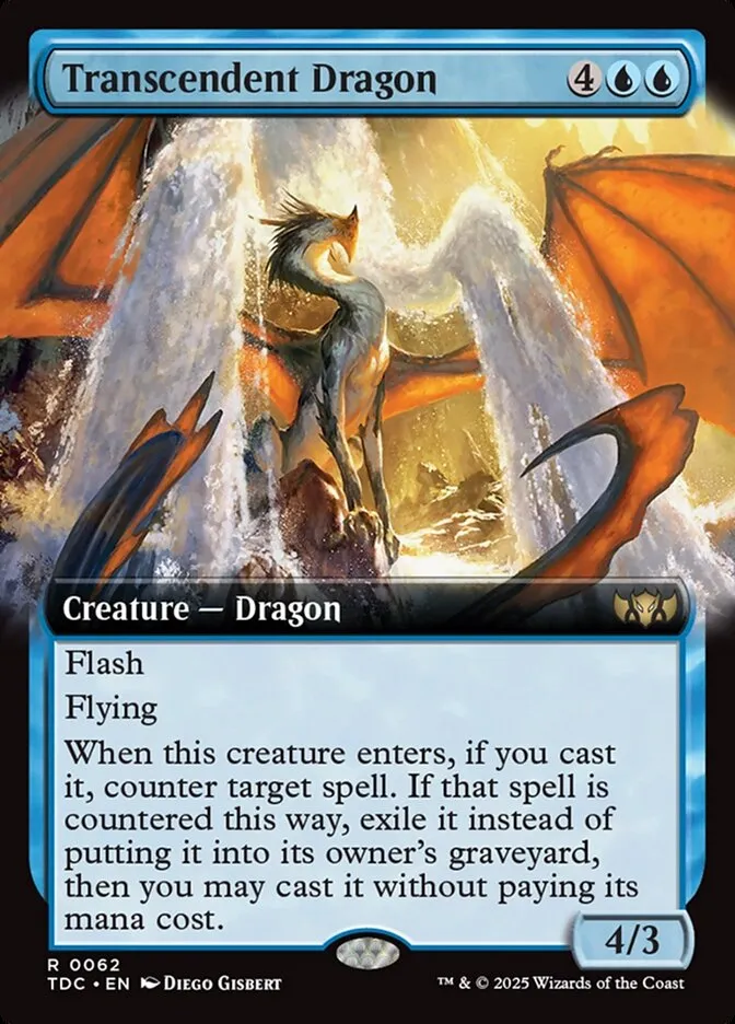 2025 Tarkir: Dragonstorm Commander Transcendent Dragon rare #62 rare card image