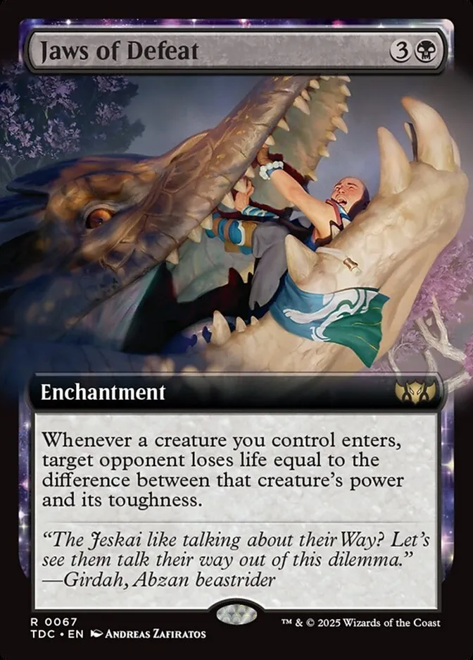 2025 Tarkir: Dragonstorm Commander Jaws of Defeat rare #67 rare card image