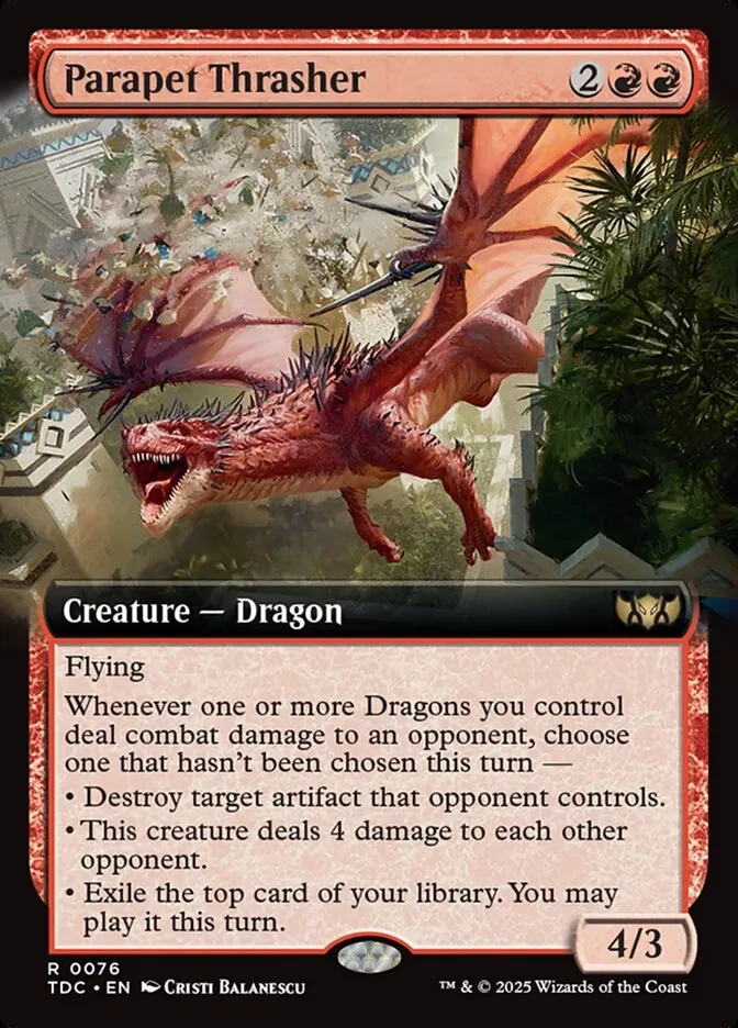 2025 Tarkir: Dragonstorm Commander Parapet Thrasher rare #76 rare card image