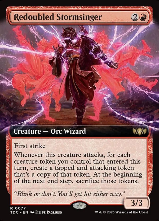 2025 Tarkir: Dragonstorm Commander Redoubled Stormsinger rare #77 rare card image