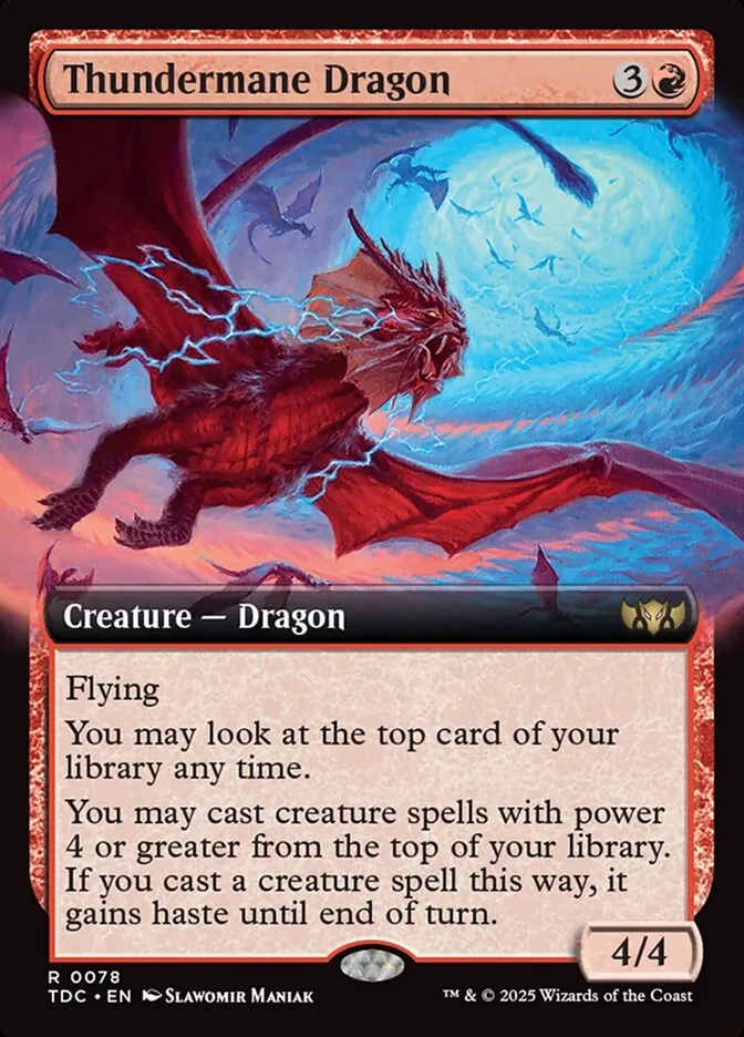 2025 Tarkir: Dragonstorm Commander Thundermane Dragon rare #78 rare card image