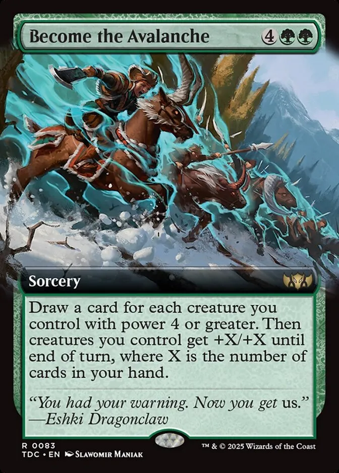 2025 Tarkir: Dragonstorm Commander Become the Avalanche rare #83 rare card image