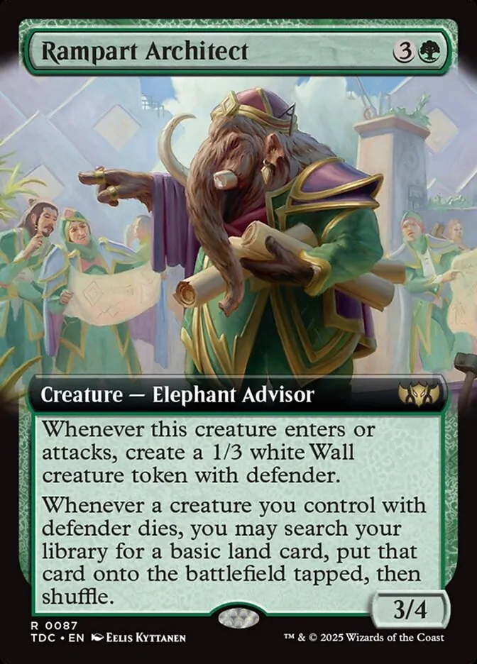 2025 Tarkir: Dragonstorm Commander Rampart Architect rare #87 rare card image