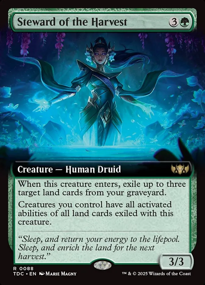 2025 Tarkir: Dragonstorm Commander Steward of the Harvest rare #88 rare card image