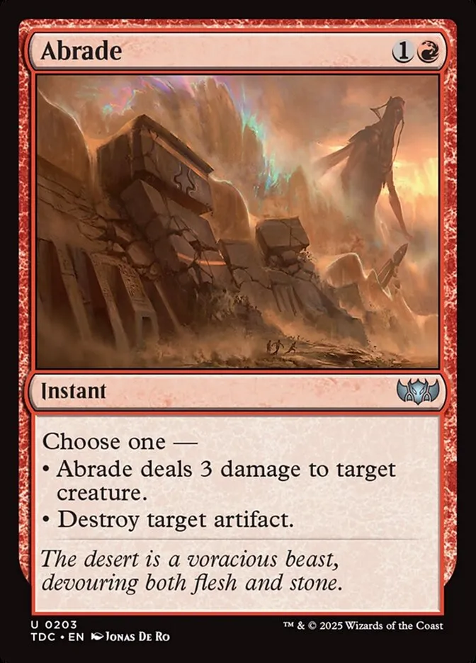 2025 Tarkir: Dragonstorm Commander Abrade #203 uncommon card image