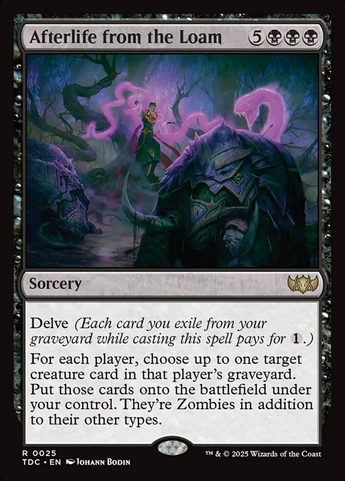 2025 Tarkir: Dragonstorm Commander Afterlife from the Loam rare #25 rare card image