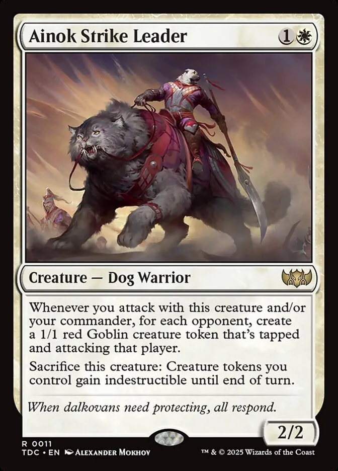2025 Tarkir: Dragonstorm Commander Ainok Strike Leader rare #11 rare card image