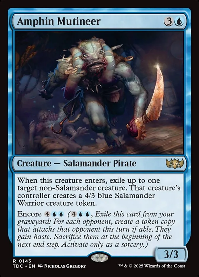 2025 Tarkir: Dragonstorm Commander Amphin Mutineer #143 rare card image