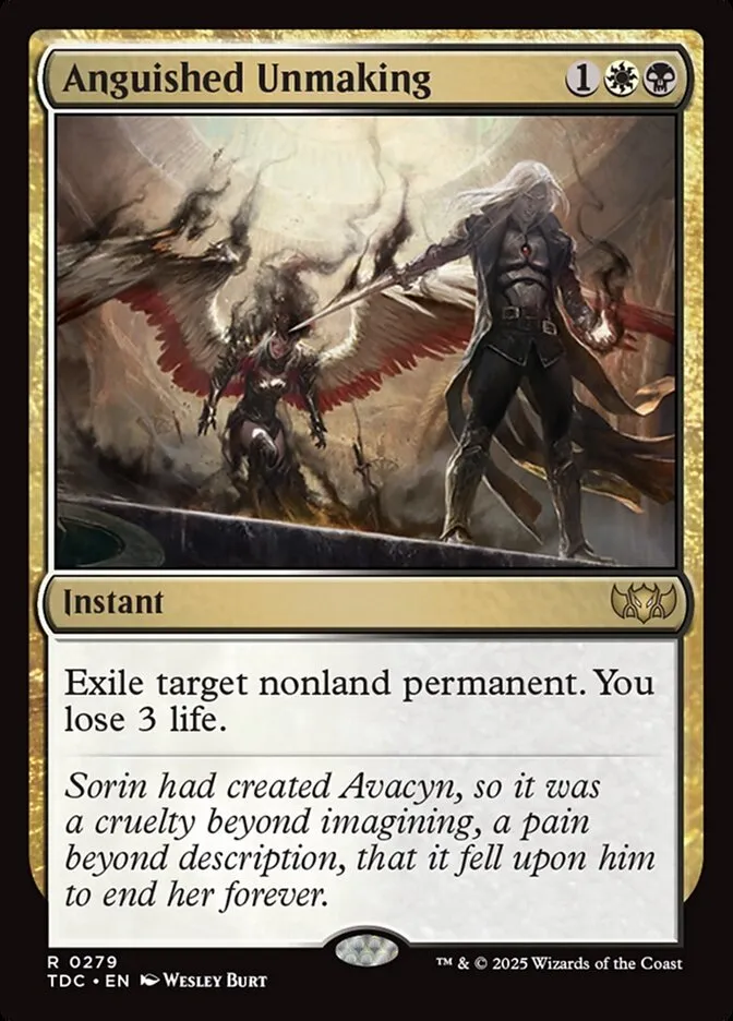 2025 Tarkir: Dragonstorm Commander Anguished Unmaking #279 rare card image