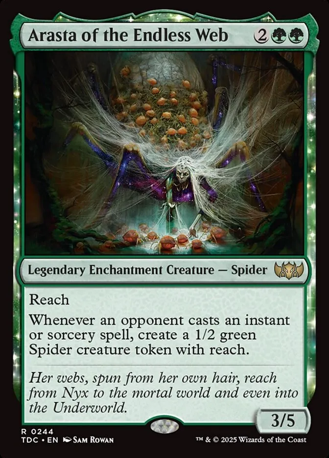 2025 Tarkir: Dragonstorm Commander Arasta of the Endless Web #244 rare card image