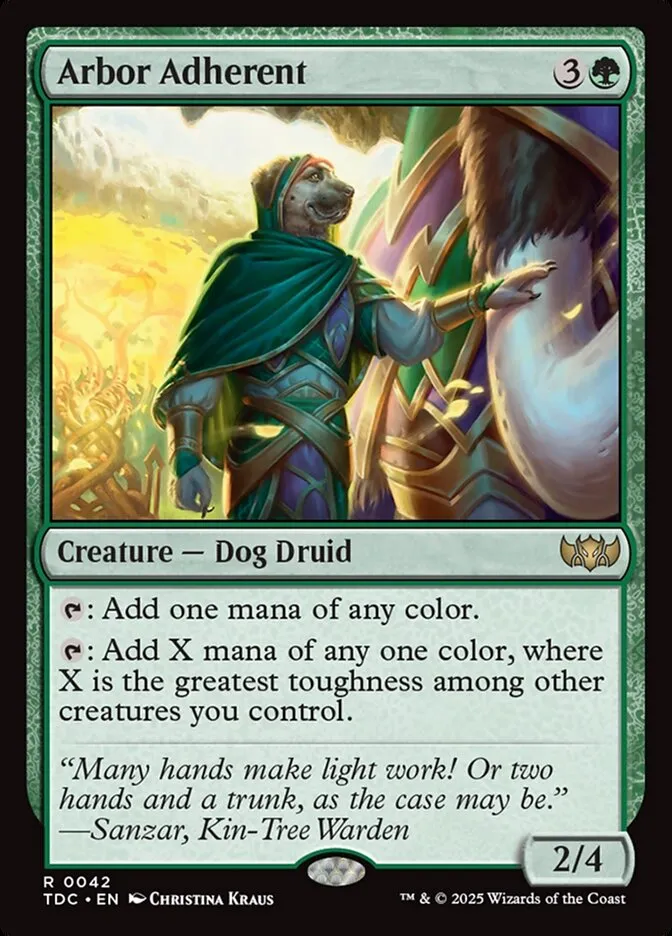 2025 Tarkir: Dragonstorm Commander Arbor Adherent #42 rare card image