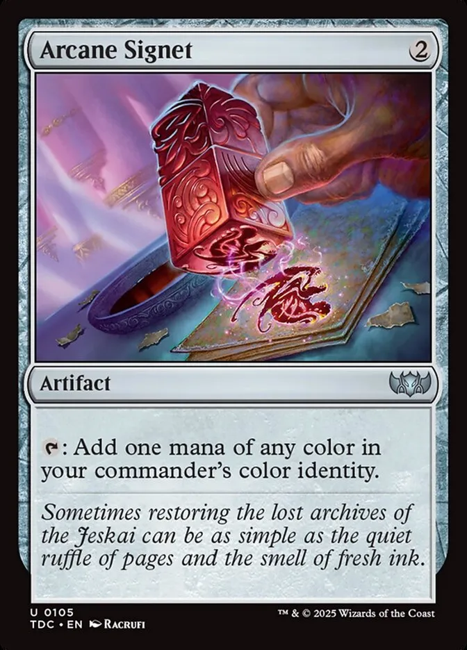 2025 Tarkir: Dragonstorm Commander Arcane Signet #105 uncommon card image