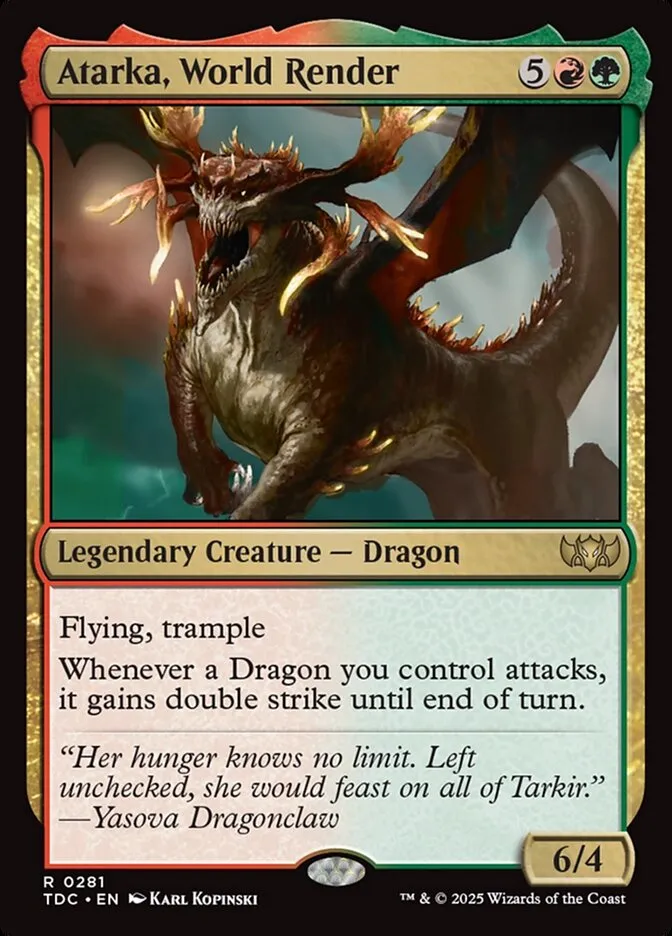 2025 Tarkir: Dragonstorm Commander Atarka, World Render #281 rare card image