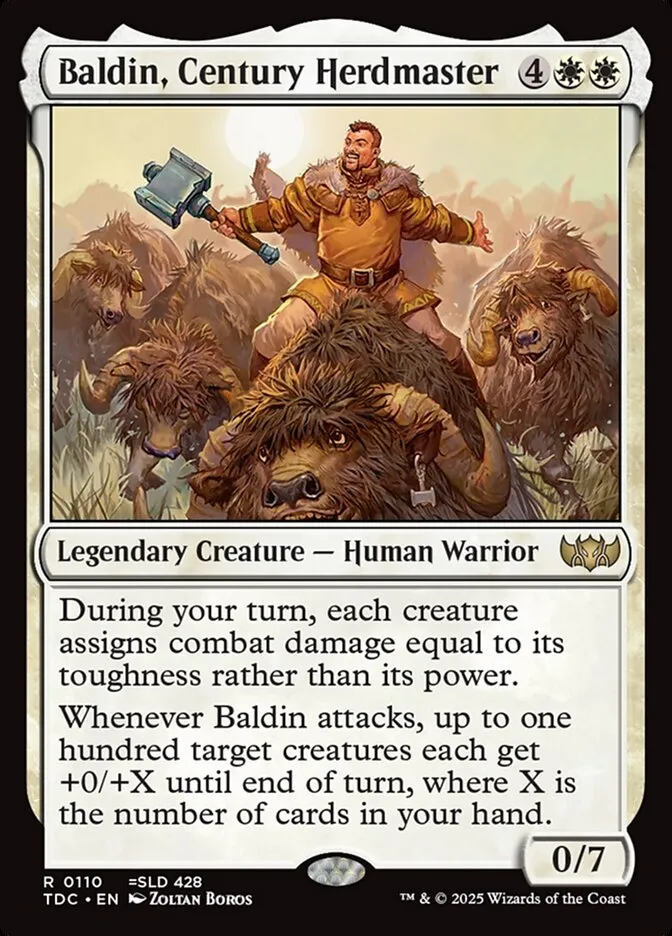 2025 Tarkir: Dragonstorm Commander Baldin, Century Herdmaster #110 rare card image