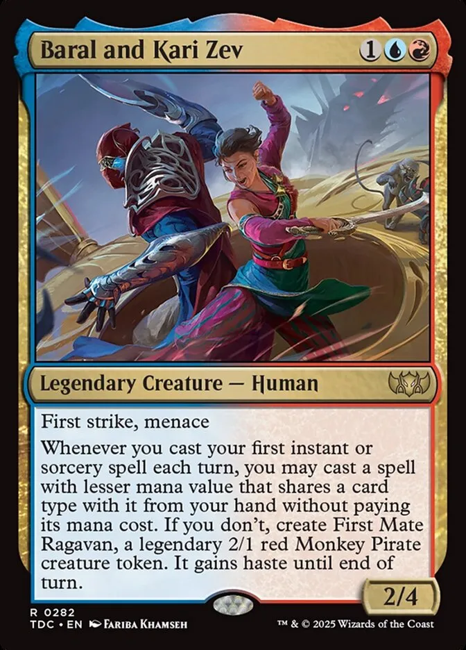 2025 Tarkir: Dragonstorm Commander Baral and Kari Zev #282 rare card image
