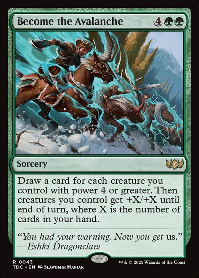 2025 Tarkir: Dragonstorm Commander Become the Avalanche #43 rare card image