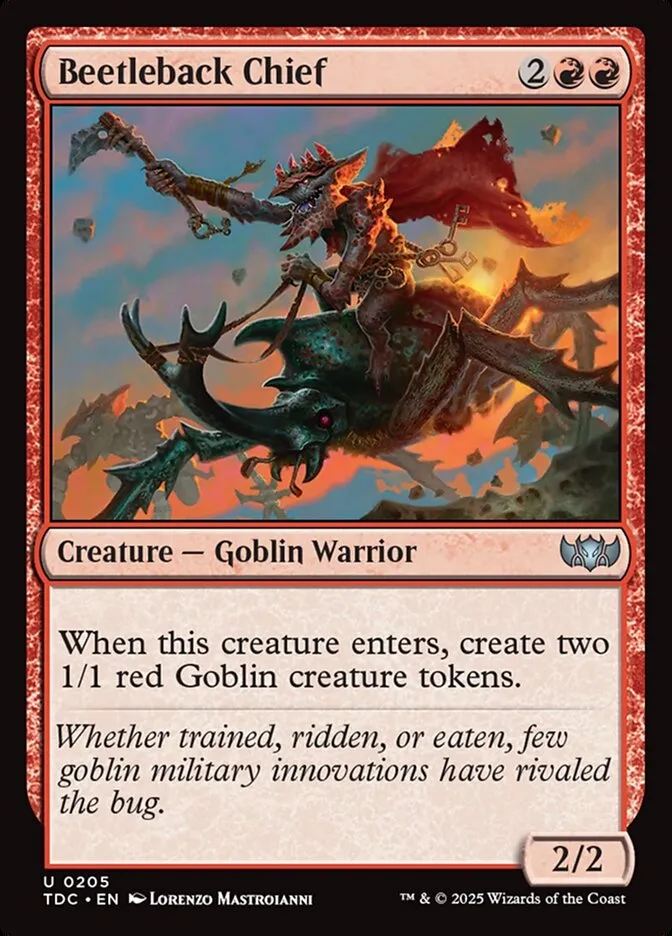 2025 Tarkir: Dragonstorm Commander Beetleback Chief #205 uncommon card image