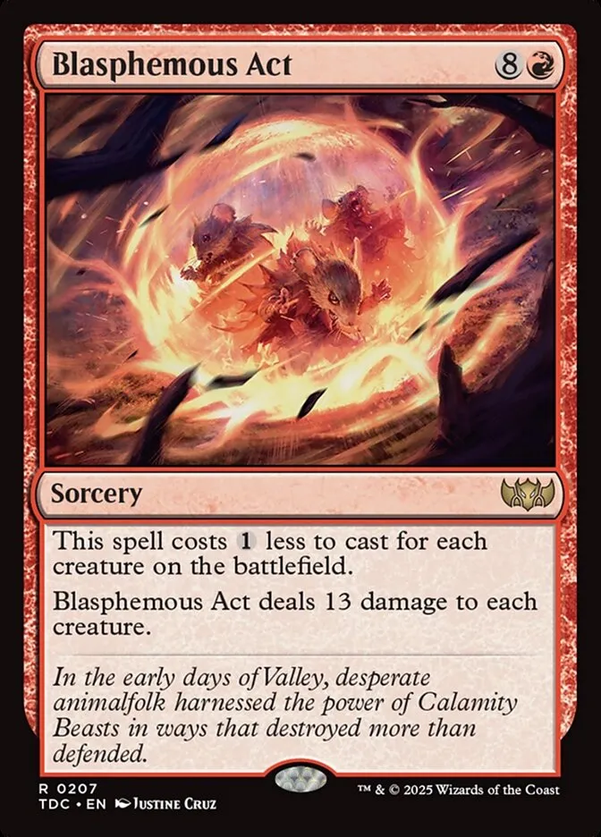 2025 Tarkir: Dragonstorm Commander Blasphemous Act #207 rare card image