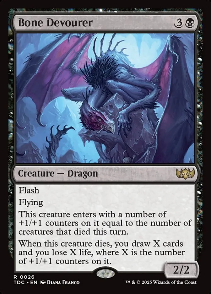 2025 Tarkir: Dragonstorm Commander Bone Devourer rare #26 rare card image
