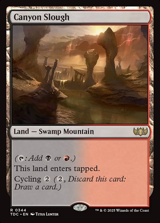 2025 Tarkir: Dragonstorm Commander Canyon Slough #344 rare card image