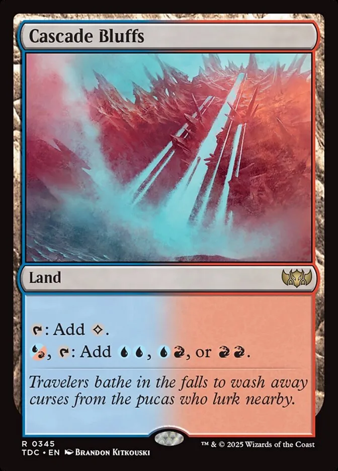 2025 Tarkir: Dragonstorm Commander Cascade Bluffs #345 rare card image
