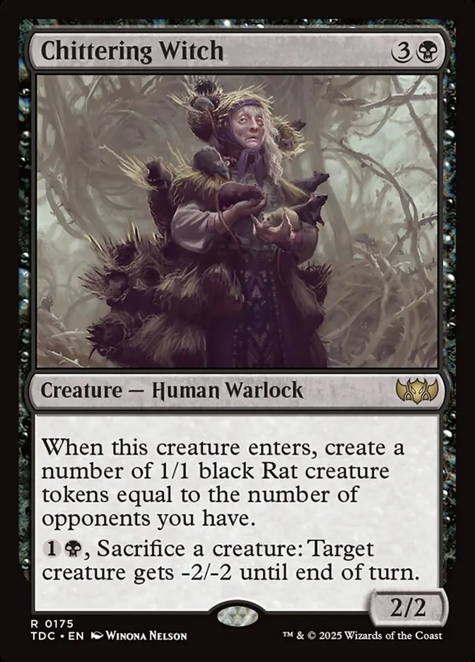 2025 Tarkir: Dragonstorm Commander Chittering Witch #175 rare card image