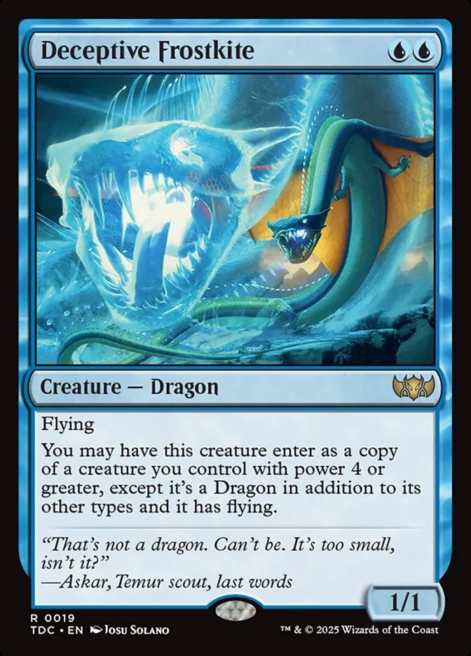 2025 Tarkir: Dragonstorm Commander Deceptive Frostkite rare #19 rare card image