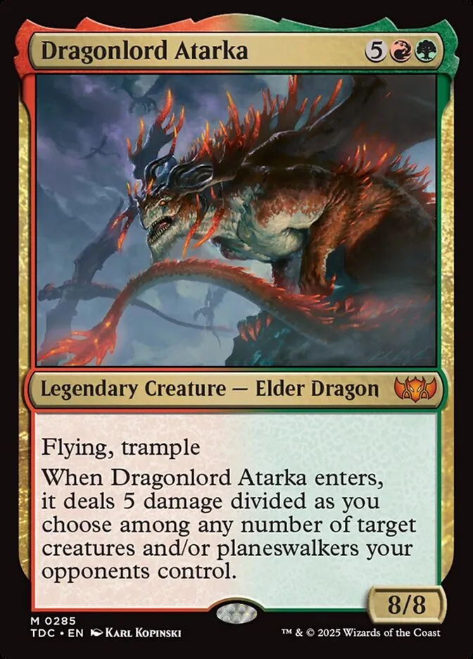 2025 Tarkir: Dragonstorm Commander Dragonlord Atarka #285 mythic card image