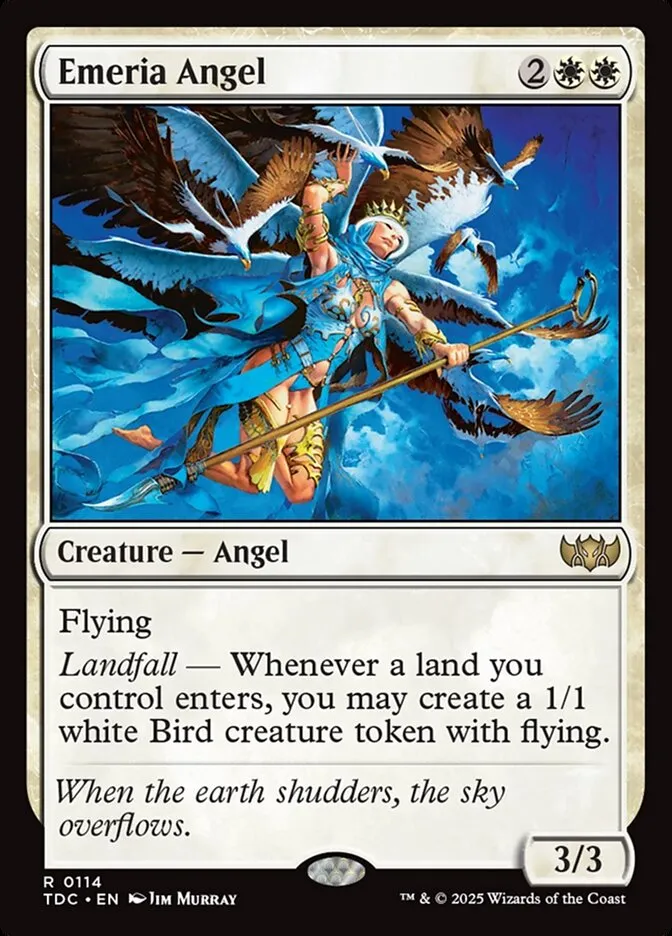 2025 Tarkir: Dragonstorm Commander Emeria Angel #114 rare card image