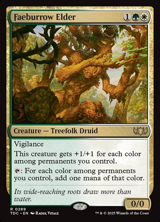 2025 Tarkir: Dragonstorm Commander Faeburrow Elder #289 rare card image
