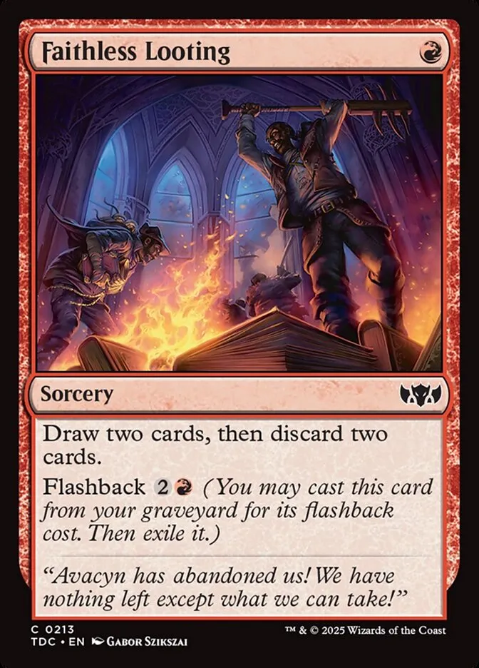 2025 Tarkir: Dragonstorm Commander Faithless Looting #213 common card image