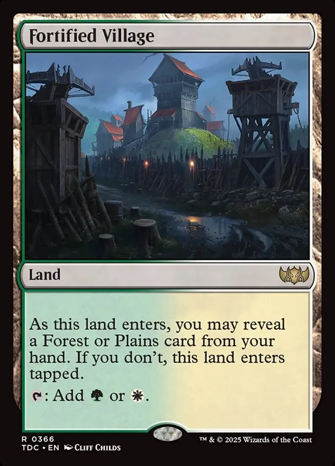 2025 Tarkir: Dragonstorm Commander Fortified Village #366 rare card image