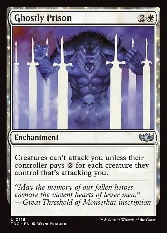 2025 Tarkir: Dragonstorm Commander Ghostly Prison #116 uncommon card image