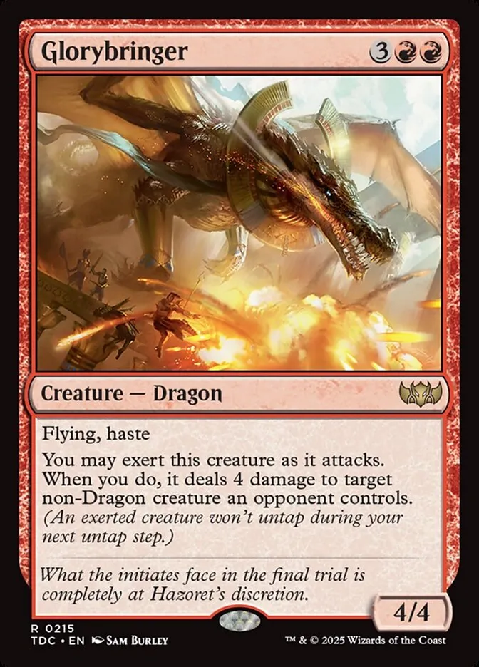 2025 Tarkir: Dragonstorm Commander Glorybringer #215 rare card image