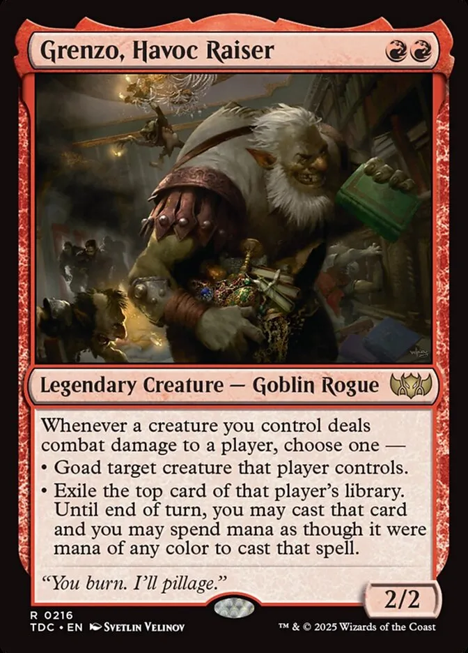 2025 Tarkir: Dragonstorm Commander Grenzo, Havoc Raiser #216 rare card image