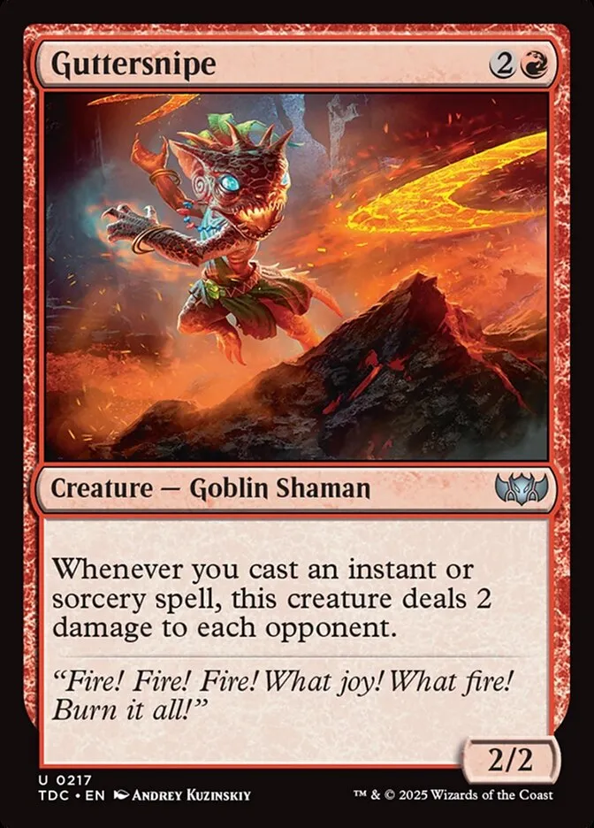 2025 Tarkir: Dragonstorm Commander Guttersnipe #217 uncommon card image